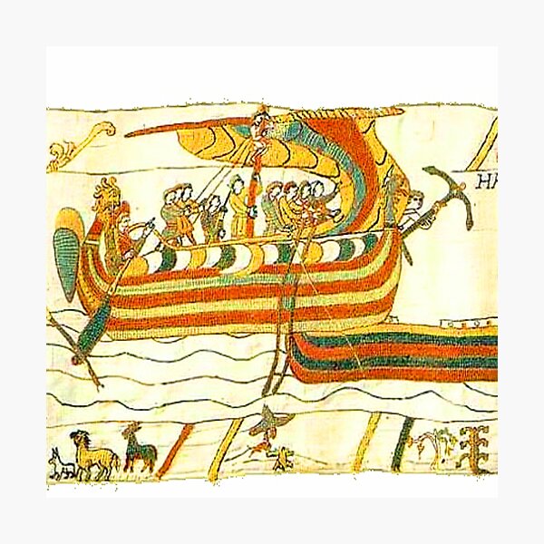 Bayeux Tapestry Viking Longship Normandy Art Photographic Print