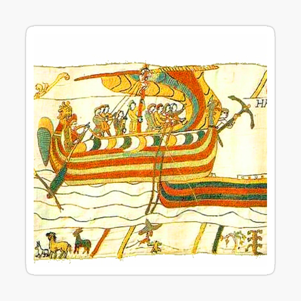 Bayeux Scenes Animals Ships William the Conqueror Woven Tapestry Throw Blanket 