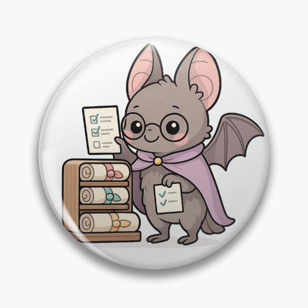 Item preview, Kawaii Scroll Organizer Bat – Cute Fantasy Librarian Sticker designed and sold by Tenpercentluck.