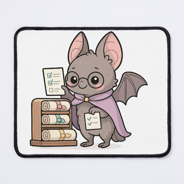 Item preview, Kawaii Scroll Organizer Bat – Cute Fantasy Librarian Sticker designed and sold by Tenpercentluck.