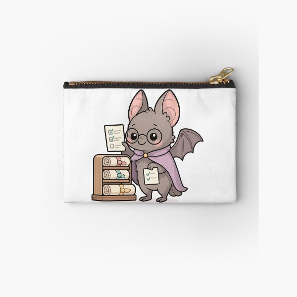Item preview, Kawaii Scroll Organizer Bat – Cute Fantasy Librarian Sticker designed and sold by Tenpercentluck.