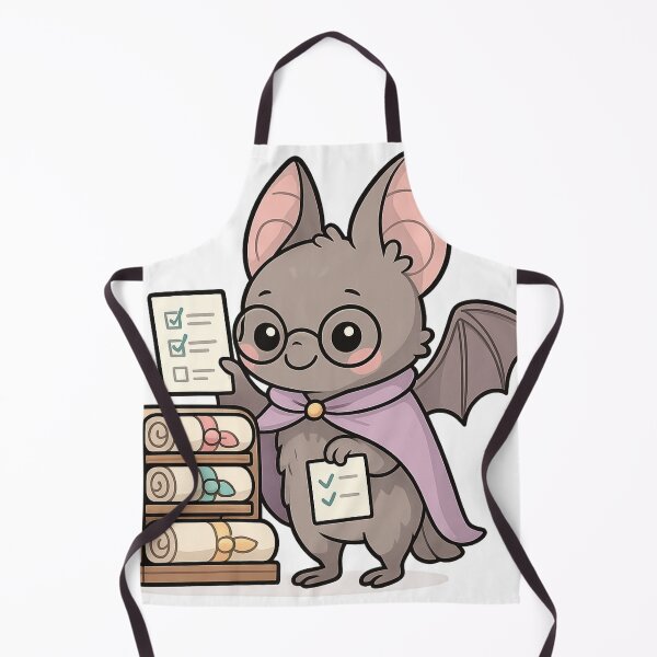 Item preview, Kawaii Scroll Organizer Bat – Cute Fantasy Librarian Sticker designed and sold by Tenpercentluck.