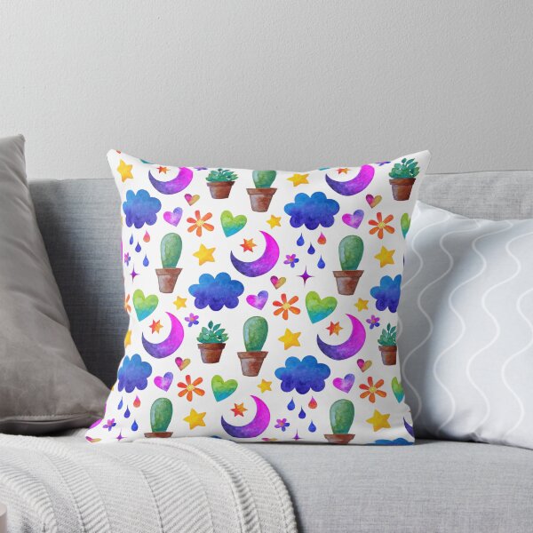 Item preview, Dreamy Watercolor Seamless Pattern – Moons, Cacti, Stars & Clouds – Cute Celestial Design for All Ages designed and sold by Lone Jensen.