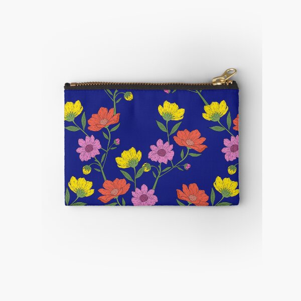 Item preview, Vibrant Floral Pattern on Deep Blue designed and sold by overheadclick.