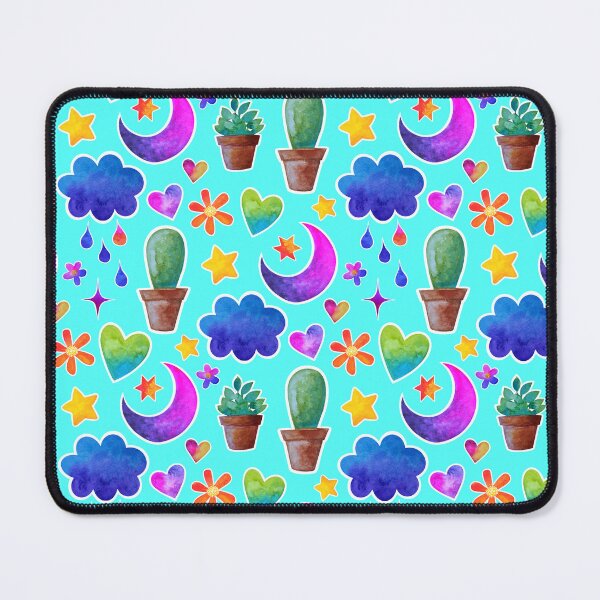 Item preview, Dreamy Watercolor Seamless Pattern – Moons, Cacti, Stars & Clouds – Cute Celestial Design for All Ages designed and sold by Lone Jensen.
