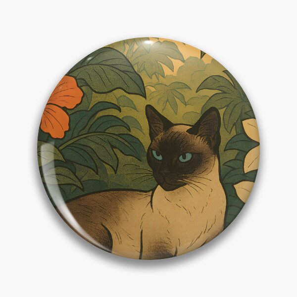 Item preview, Elegant Siamese Cat in Lush Tropical Paradise – Botanical Jungle Art designed and sold by DiShepherd.