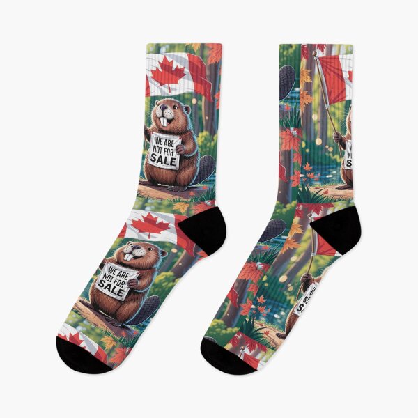 Item preview, Patriotic Canadian Beaver Holding Flag – "We Are Not For Sale" Funny Canada Design designed and sold by InspiredCreatives.