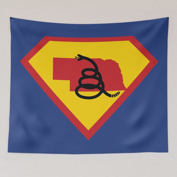 Item preview, NEBRASKAN  SHIELD - Freedom Is The Superpower - Modern Gadsden Snake Flag - Dont Tread On Me SUPERHERO NEBRASKA  design designed and sold by pelagio.