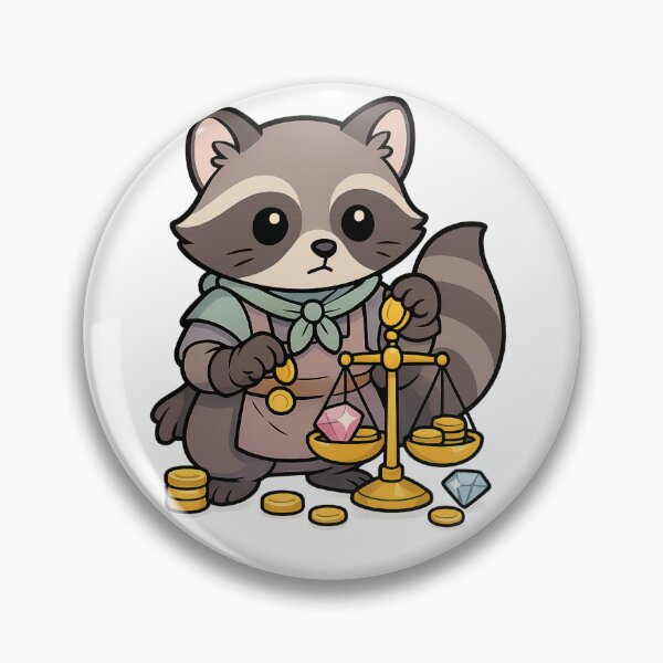 Item preview, Kawaii Loot Sorter Raccoon – Cute Fantasy Treasure Sticker designed and sold by Tenpercentluck.
