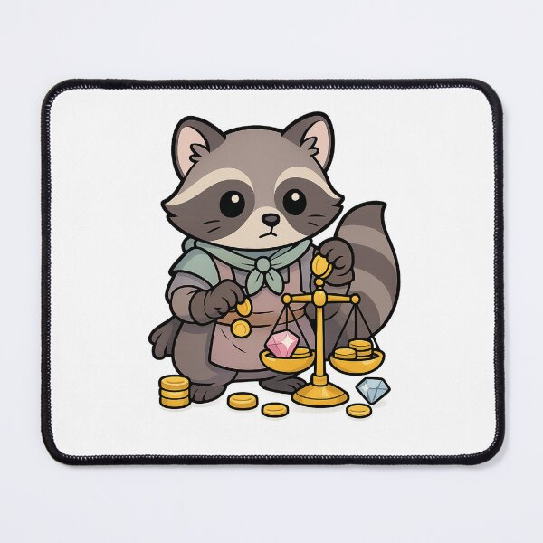 Item preview, Kawaii Loot Sorter Raccoon – Cute Fantasy Treasure Sticker designed and sold by Tenpercentluck.