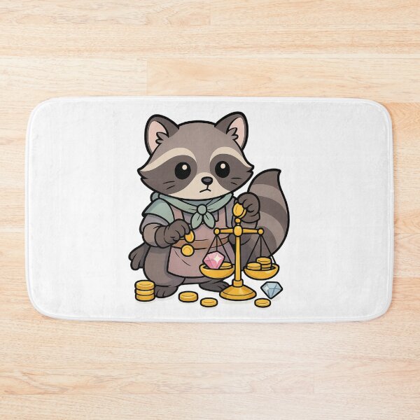 Item preview, Kawaii Loot Sorter Raccoon – Cute Fantasy Treasure Sticker designed and sold by Tenpercentluck.