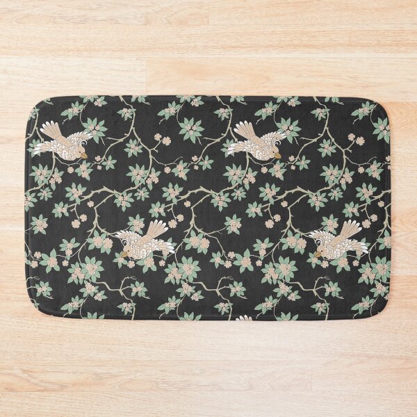 Item preview, Chinoiserie Parrot Birds in Cherry Blossom Trees Black designed and sold by trefail.
