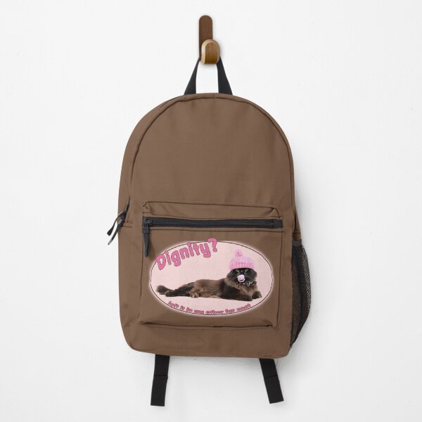 Item preview, Dignity Left it in my other Fur Coat Brown Cat with Pink Pacifier and Beanie Hat designed and sold by AM-Storefront.