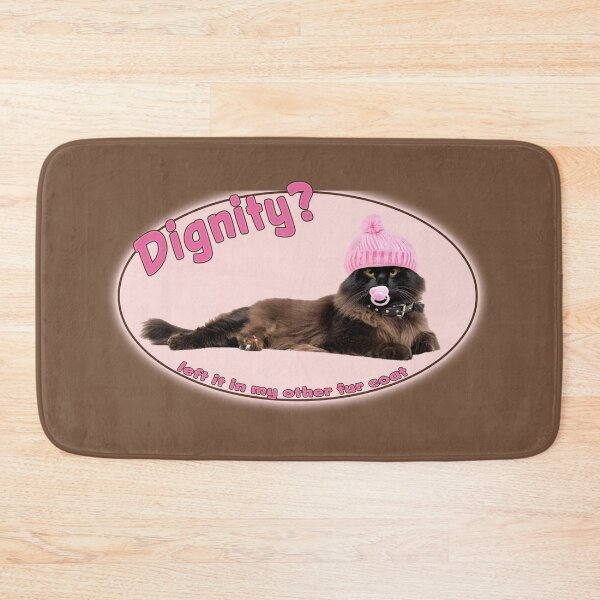 Item preview, Dignity Left it in my other Fur Coat Brown Cat with Pink Pacifier and Beanie Hat designed and sold by AM-Storefront.