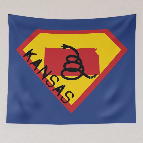 Item preview, KANSAN SHIELD - Freedom Is The Superpower - Modern Gadsden Snake Flag - Dont Tread On Me SUPERHERO KANSAS spellout design designed and sold by pelagio.