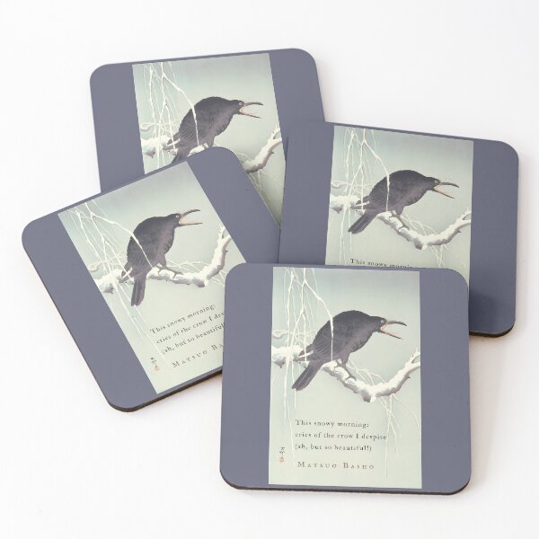 Item preview, Matsuo Bashō quote:  This snowy morning: cries of the crow I despise (ah, but so beautiful!) designed and sold by artbleed.