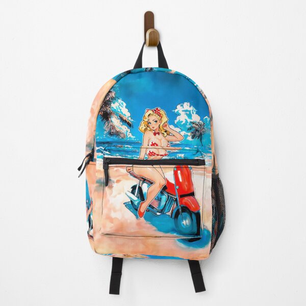 Item preview, Bikini Pin-Up Beach Babe on Bike designed and sold by MikaseSan.