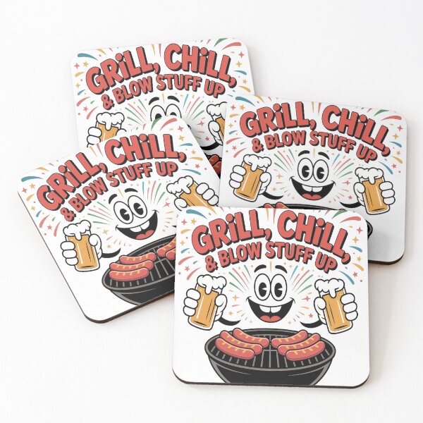 Item preview, Grill Chill & Blow Stuff Up – Funny 4th of July BBQ  designed and sold by InspiredCreatives.