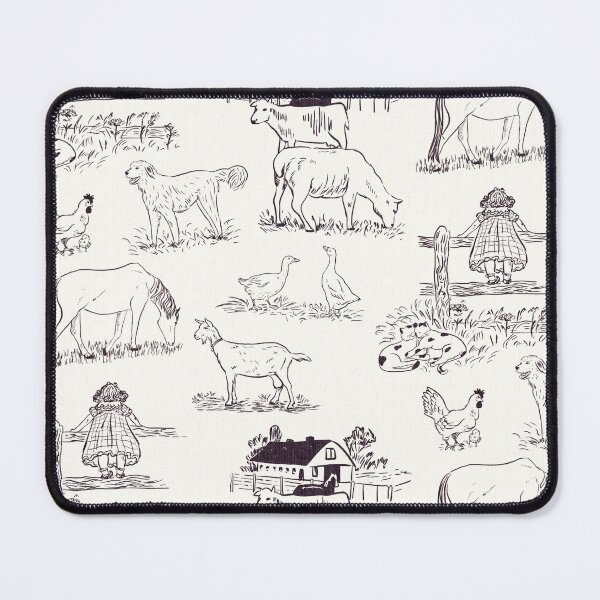 Item preview, Farmhouse Animals Toile Pattern White designed and sold by trefail.