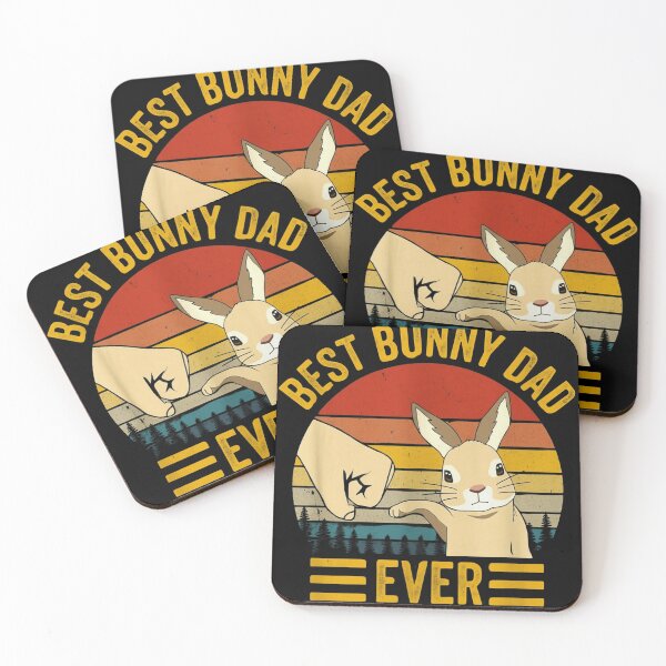 Item preview, Best Bunny Dad Ever Retro Sunset Rabbit Fist Bump designed and sold by haitrieuic96.