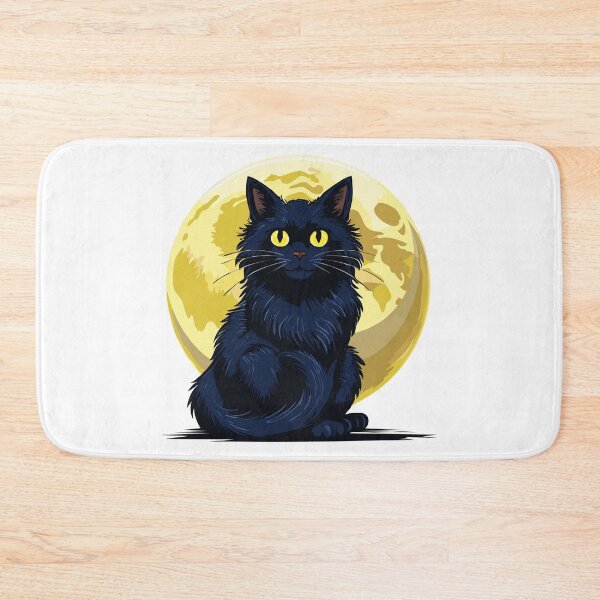 Item preview, Black cat with a full moon in the background, Angry black cat with big eyes, Yellow cat's eyes, Friday 13 with black cats designed and sold by Danler.