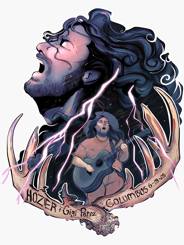 Thumbnail 3 of 3, Sticker, Hozier and Gigi Perez Columbus Storm designed and sold by Outraged-Artist.