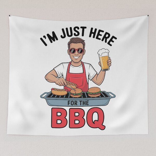 Item preview, I'm Just Here for the BBQ – Funny Summer Grillmaster T-Shirt for Men designed and sold by Thompika.