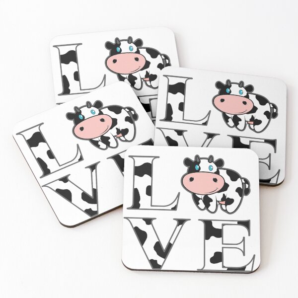 Item preview, LOVE Cow Print Typography with Cute Cartoon Cow designed and sold by haitrieuic96.