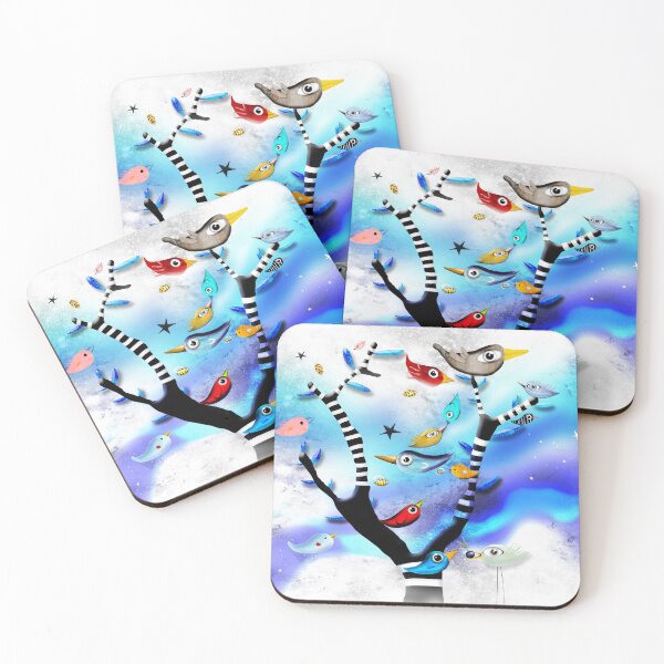 Item preview, Magnetospheric substorms - Birds Australia Aurora Borealis Tree Black and white designed and sold by rupydetequila.