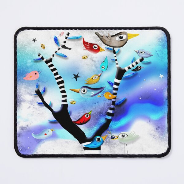 Item preview, Magnetospheric substorms - Birds Australia Aurora Borealis Tree Black and white designed and sold by rupydetequila.