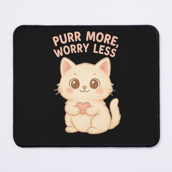 Item preview, Purr More Worry Less Cute Kawaii Cat Pastel Art. designed and sold by AddyTae.