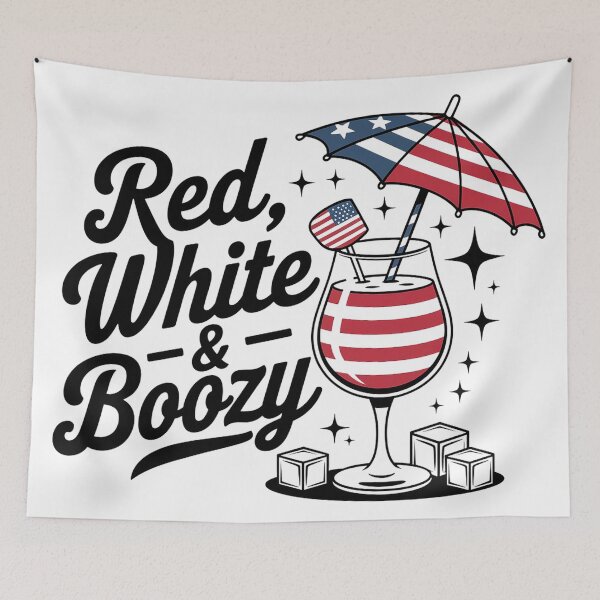 Item preview, Red White and Boozy – Funny 4th of July Party T-Shirt for Americans designed and sold by Thompika.
