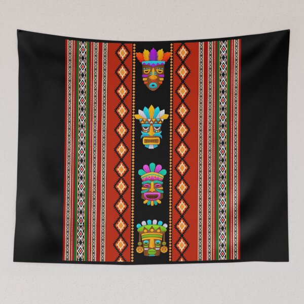 Item preview, Tribal Mask Boho Ethnic Pattern | Vibrant Geometric Design" designed and sold by MedhaCreations.