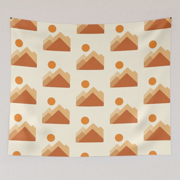 Item preview, Geometric Mountain Sunset - Minimalist Landscape Art designed and sold by OnPointOutfits.