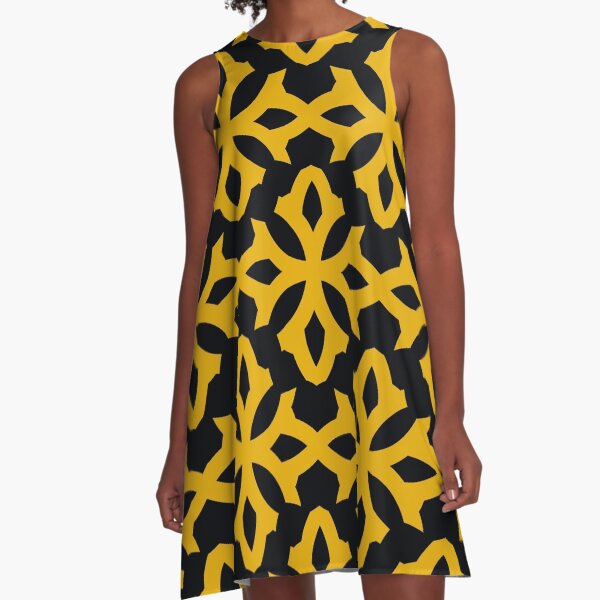 Item preview, Exotic Geometric Pattern In Golden Yellow On Black   designed and sold by DEC02.