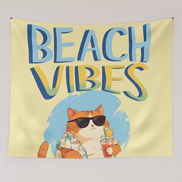 Item preview, beach vibes chubby cat designed and sold by aliraweb.