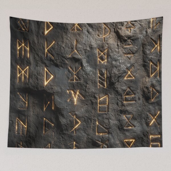 Item preview, Ancient Glowing Runes on Stone – Norse Magical Symbols designed and sold by MonxArt.