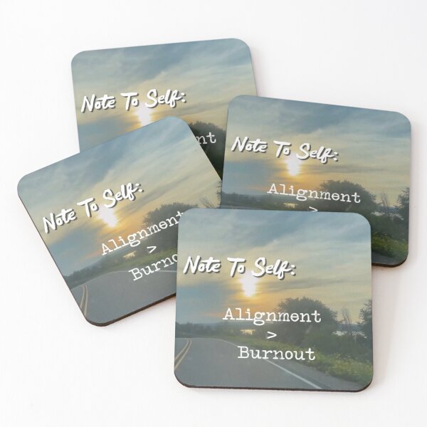 Item preview, Note to Self: Alignment Over Burnout  –  Sunset Drive at Lake Wisconsin — Minimalist Mental Health Reminder designed and sold by aadventures.