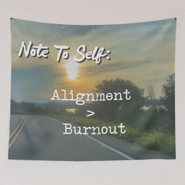 Item preview, Note to Self: Alignment Over Burnout  –  Sunset Drive at Lake Wisconsin — Minimalist Mental Health Reminder designed and sold by aadventures.