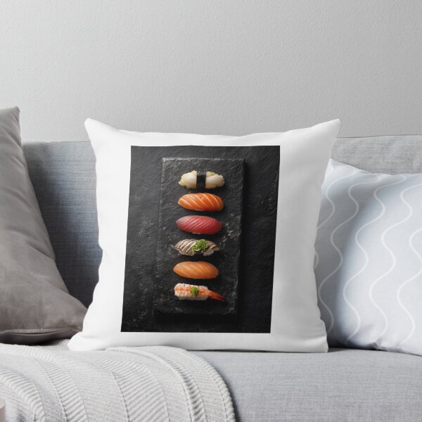 Item preview, Elegant Realistic Sushi on Slate Plate – Japanese Food Art designed and sold by MonxArt.
