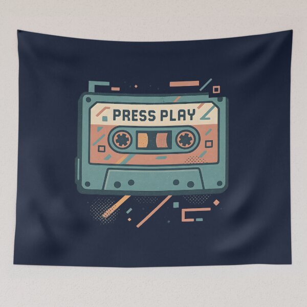 Item preview, Press Play – Retro Mixtape Vibes designed and sold by MysticArtisan.