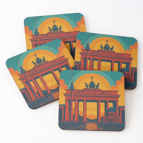 Item preview, Berlin Cityscape Wall Art | Retro Pop Art Poster | Digital Berlin Skyline | Colorful Travel Art | Germany Vintage Style Print designed and sold by PaintedPixels01.