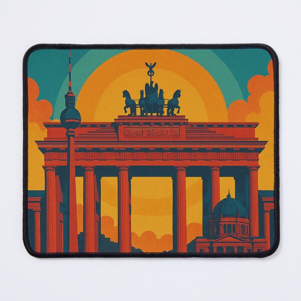 Item preview, Berlin Cityscape Wall Art | Retro Pop Art Poster | Digital Berlin Skyline | Colorful Travel Art | Germany Vintage Style Print designed and sold by PaintedPixels01.