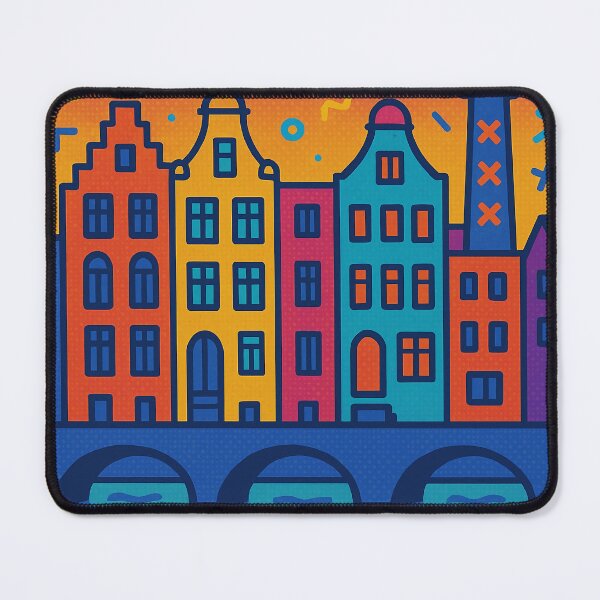 Item preview, Retro Pop Art Amsterdam Poster | Colorful Travel Wall Art | Vintage City Print | Bold Amsterdam Art Decor | Holland Travel Illustration designed and sold by PaintedPixels01.