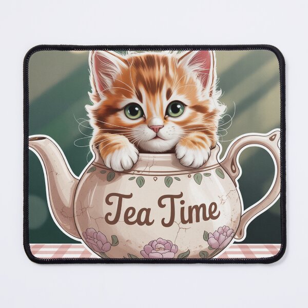Item preview, Ginger kitten in a teapot. designed and sold by Lilashakti ⭐️ ⭐️ ⭐️ ⭐️ ⭐️.
