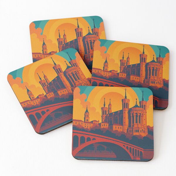 Item preview, Colorful Retro Travel Poster of Lyon | Digital Pop Art Wall Art | French Cityscape Illustration | Vintage-Inspired Lyon Print | Bold Urban France Decor designed and sold by PaintedPixels01.