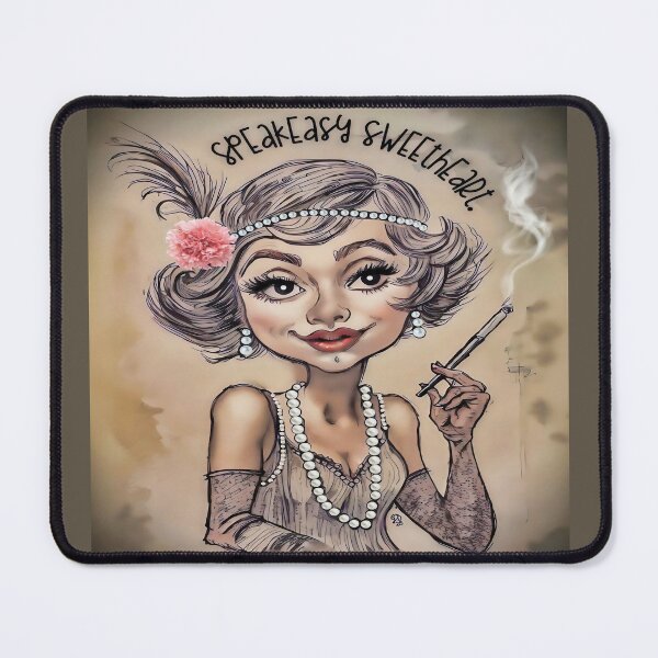 Item preview, Speakeasy Sweetheart Flapper Girl Caricature Art designed and sold by gleefulme.