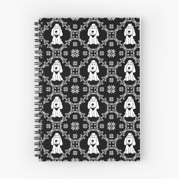 Item preview, Folk Art Dog Black and White Pattern designed and sold by overheadclick.