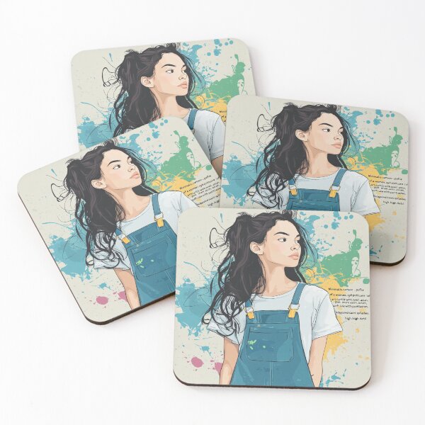 Item preview,  Minimalist cartoon-style creative artist with overalls designed and sold by Inkora-Art.