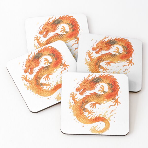 Item preview, Fiery Oriental Dragon with Flames and Scales designed and sold by ArtfulWeave.